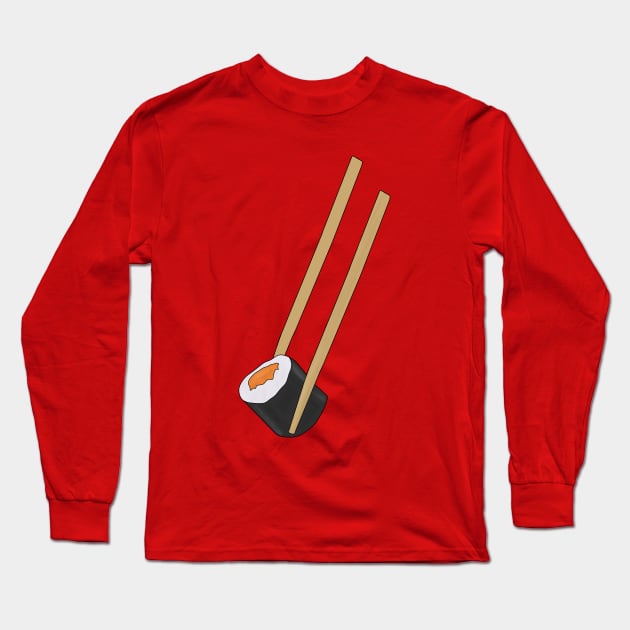 Chopsticks holding a sushi Long Sleeve T-Shirt by DiegoCarvalho